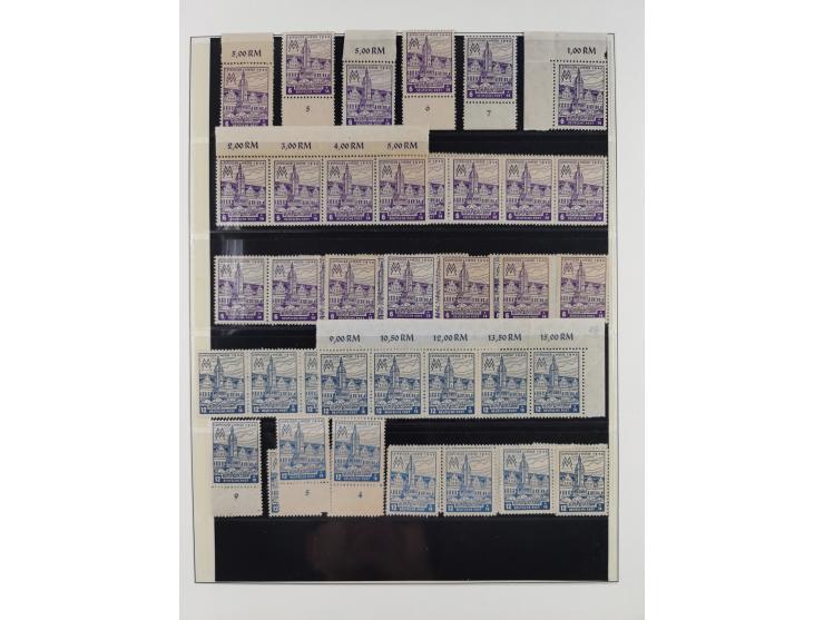 1945/49, meist postfrische gestempelte Sammlung mit einigen signiert Werten bei den Farben und Postmeister-Zähnungen, dabei u