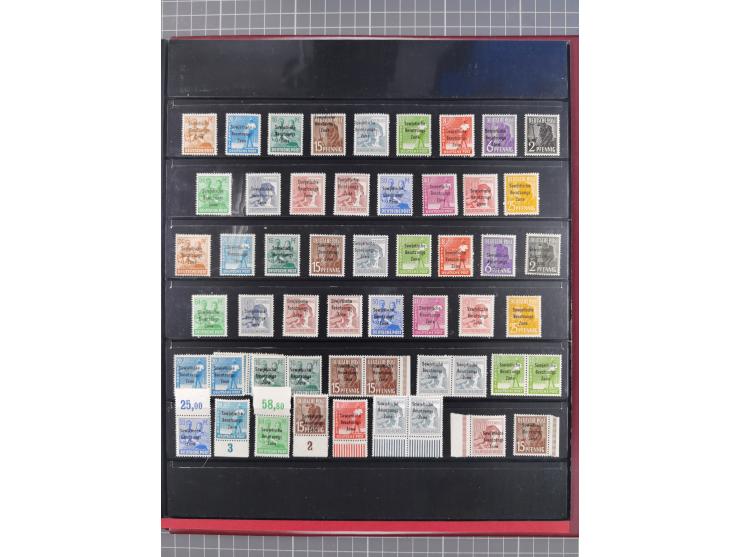 1945/49, meist postfrische gestempelte Sammlung mit einigen signiert Werten bei den Farben und Postmeister-Zähnungen, dabei u