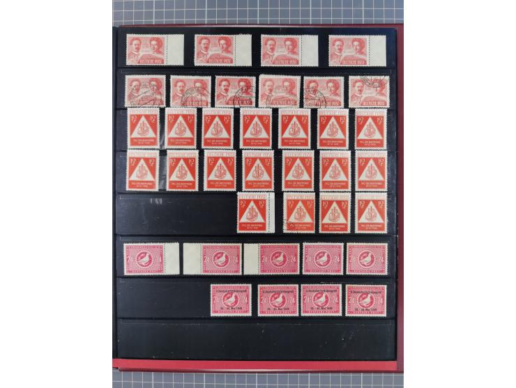 1945/49, meist postfrische gestempelte Sammlung mit einigen signiert Werten bei den Farben und Postmeister-Zähnungen, dabei u