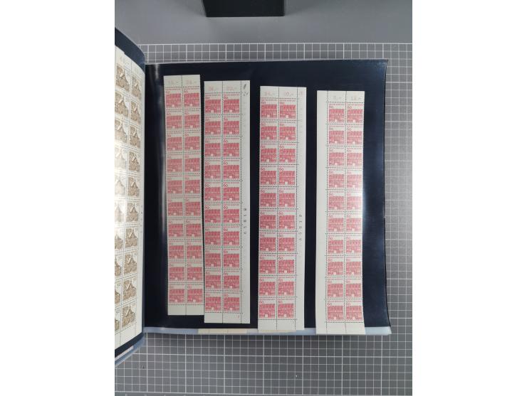 1960/75. postfrische Bogenteile der Dauerserien ab Bedeutende Deutsche, dabei Formnummern und Berlin mit u.a. Mi.-Nr. 246-49 