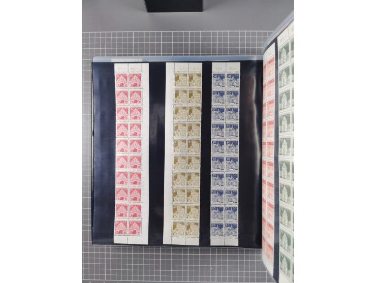 1960/75. postfrische Bogenteile der Dauerserien ab Bedeutende Deutsche, dabei Formnummern und Berlin mit u.a. Mi.-Nr. 246-49 