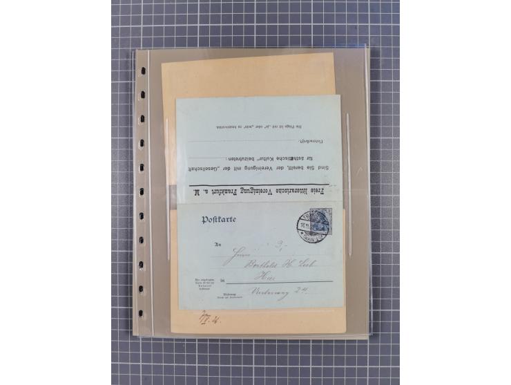 Frankfurt: 1900/89, interessante Sammlung von Bild-Ganzsachen und Ganzsachen mit Zudrucken aus Frankfurt, ungebraucht und geb