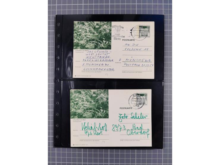 Frankfurt: 1900/89, interessante Sammlung von Bild-Ganzsachen und Ganzsachen mit Zudrucken aus Frankfurt, ungebraucht und geb