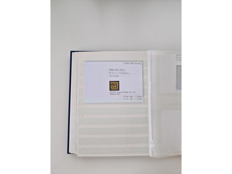 Baden bis Taxis, ungebrauchte und gestempelte Sammlungsbestand, jedes Stück mit ausführlicher Beschriftung auf Karten montier