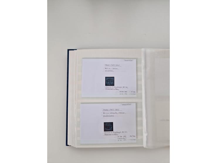 Baden bis Taxis, ungebrauchte und gestempelte Sammlungsbestand, jedes Stück mit ausführlicher Beschriftung auf Karten montier