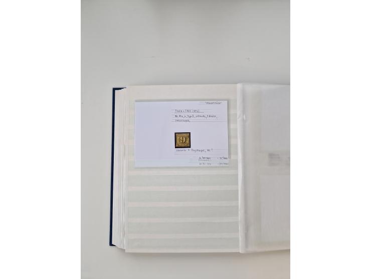 Baden bis Taxis, ungebrauchte und gestempelte Sammlungsbestand, jedes Stück mit ausführlicher Beschriftung auf Karten montier