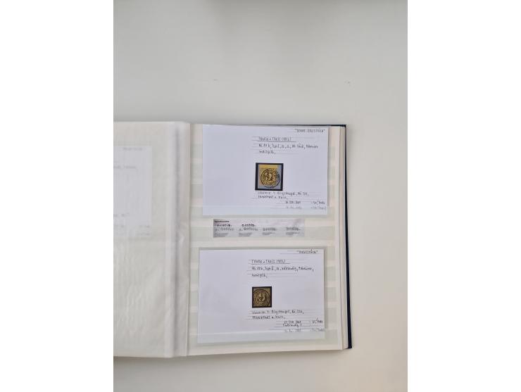 Baden bis Taxis, ungebrauchte und gestempelte Sammlungsbestand, jedes Stück mit ausführlicher Beschriftung auf Karten montier