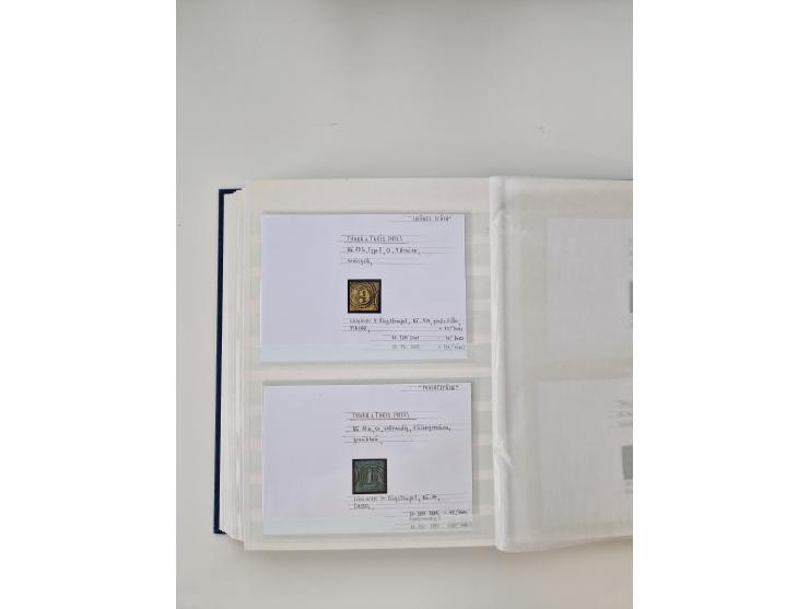 Baden bis Taxis, ungebrauchte und gestempelte Sammlungsbestand, jedes Stück mit ausführlicher Beschriftung auf Karten montier