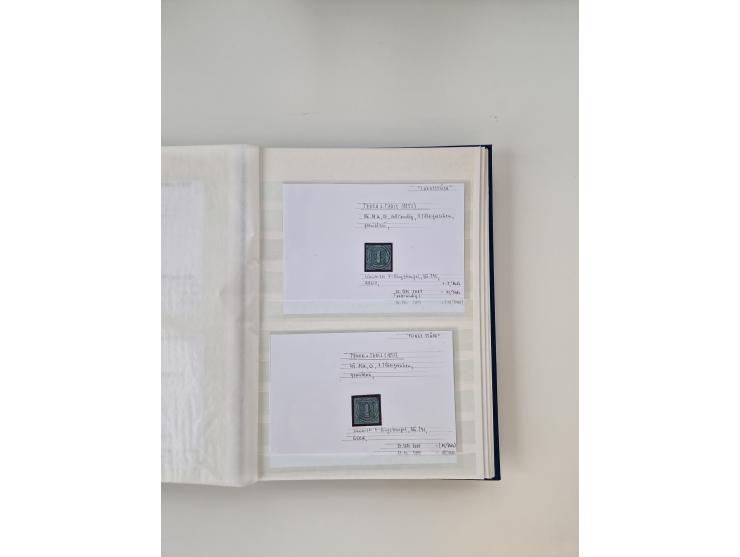 Baden bis Taxis, ungebrauchte und gestempelte Sammlungsbestand, jedes Stück mit ausführlicher Beschriftung auf Karten montier