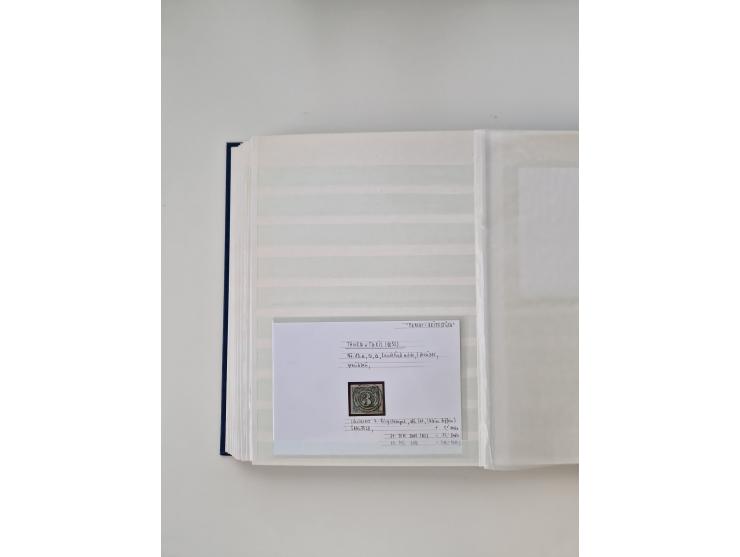 Baden bis Taxis, ungebrauchte und gestempelte Sammlungsbestand, jedes Stück mit ausführlicher Beschriftung auf Karten montier