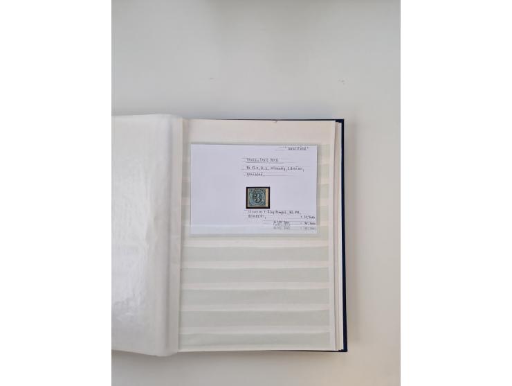 Baden bis Taxis, ungebrauchte und gestempelte Sammlungsbestand, jedes Stück mit ausführlicher Beschriftung auf Karten montier