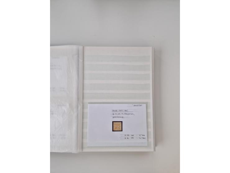 Baden bis Taxis, ungebrauchte und gestempelte Sammlungsbestand, jedes Stück mit ausführlicher Beschriftung auf Karten montier