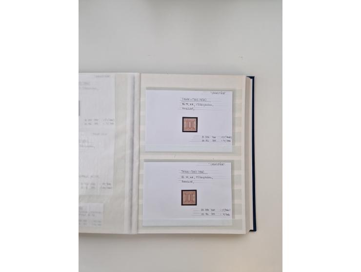 Baden bis Taxis, ungebrauchte und gestempelte Sammlungsbestand, jedes Stück mit ausführlicher Beschriftung auf Karten montier