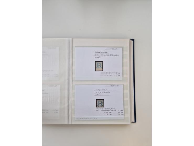 Baden bis Taxis, ungebrauchte und gestempelte Sammlungsbestand, jedes Stück mit ausführlicher Beschriftung auf Karten montier