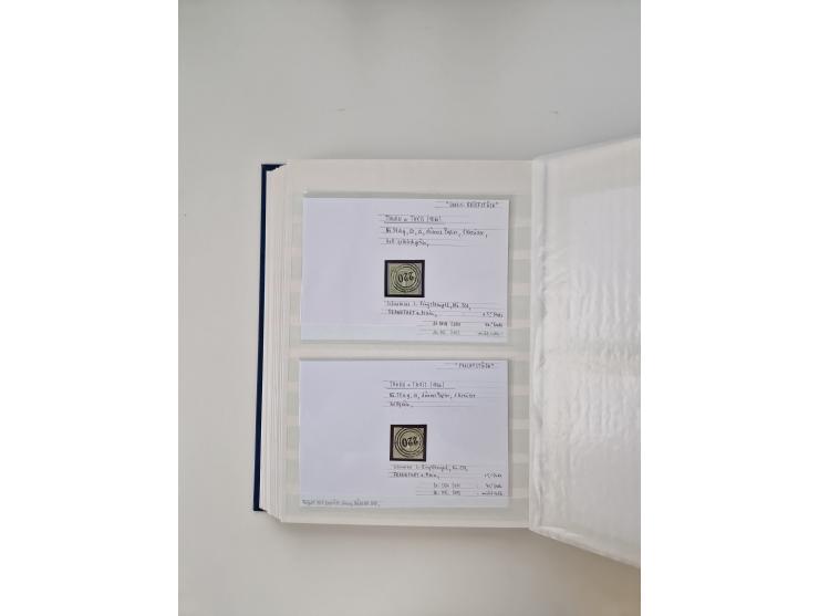 Baden bis Taxis, ungebrauchte und gestempelte Sammlungsbestand, jedes Stück mit ausführlicher Beschriftung auf Karten montier