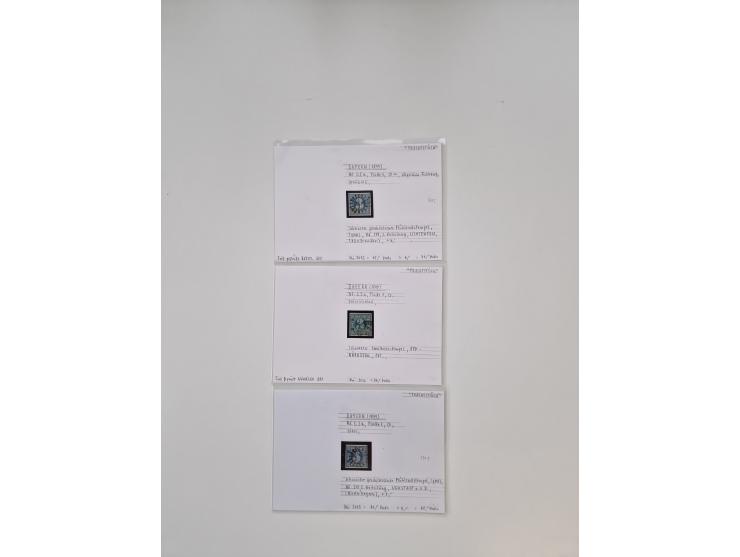 Baden bis Taxis, ungebrauchte und gestempelte Sammlungsbestand, jedes Stück mit ausführlicher Beschriftung auf Karten montier