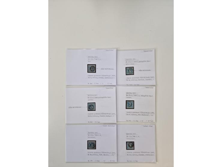 Baden bis Taxis, ungebrauchte und gestempelte Sammlungsbestand, jedes Stück mit ausführlicher Beschriftung auf Karten montier