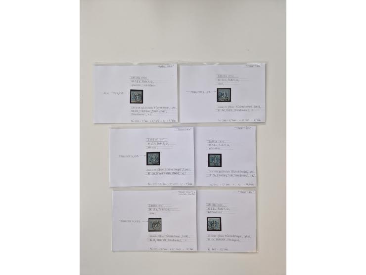 Baden bis Taxis, ungebrauchte und gestempelte Sammlungsbestand, jedes Stück mit ausführlicher Beschriftung auf Karten montier