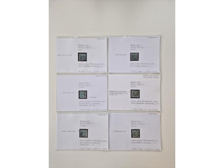 Baden bis Taxis, ungebrauchte und gestempelte Sammlungsbestand, jedes Stück mit ausführlicher Beschriftung auf Karten montier