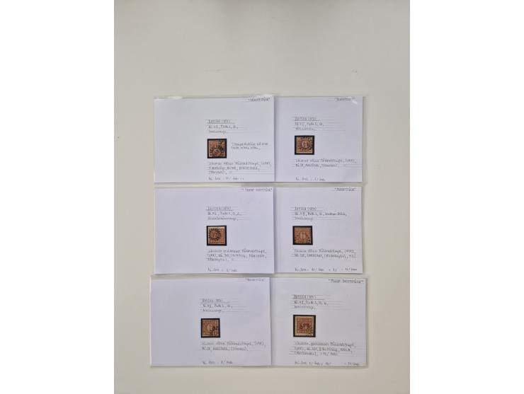 Baden bis Taxis, ungebrauchte und gestempelte Sammlungsbestand, jedes Stück mit ausführlicher Beschriftung auf Karten montier