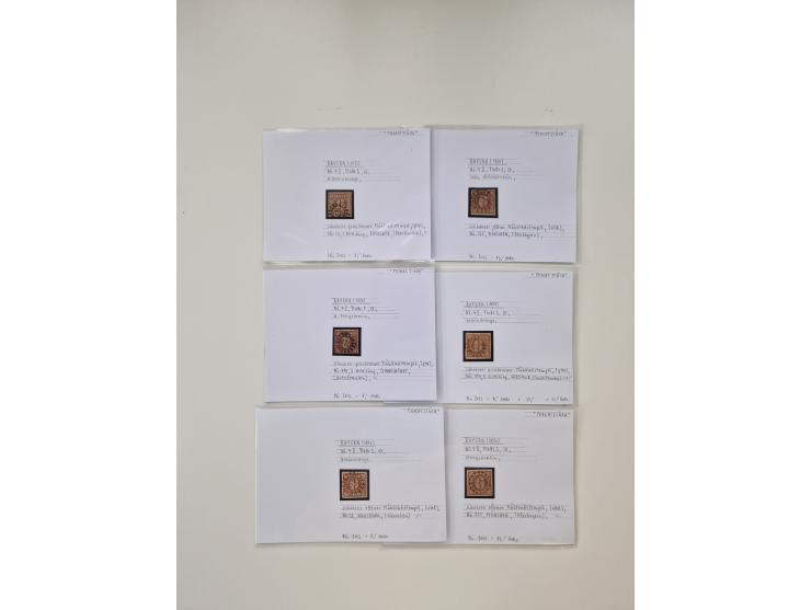 Baden bis Taxis, ungebrauchte und gestempelte Sammlungsbestand, jedes Stück mit ausführlicher Beschriftung auf Karten montier