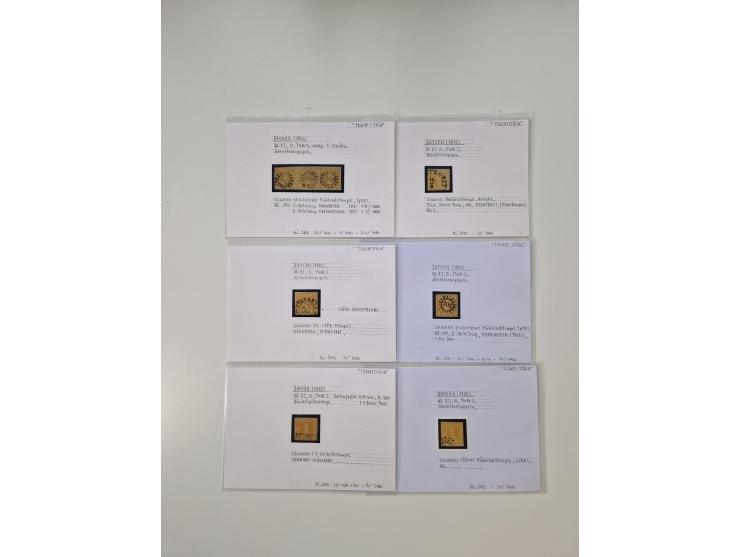 Baden bis Taxis, ungebrauchte und gestempelte Sammlungsbestand, jedes Stück mit ausführlicher Beschriftung auf Karten montier