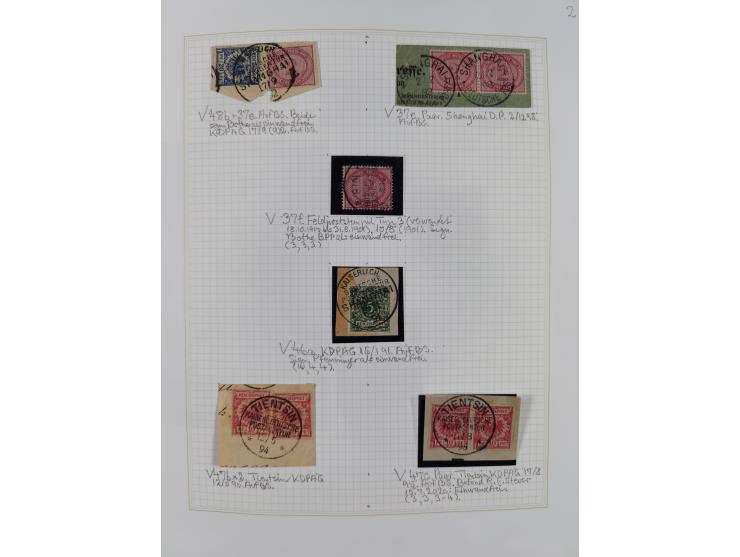 China und Kiautschou, schöne gestempelte Sammlung, jeweils mit Vorläufer-Teil, China mit u.a. Handstempel 5 Pfg. (2x), intere