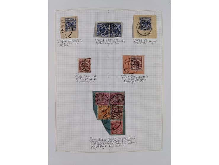 China und Kiautschou, schöne gestempelte Sammlung, jeweils mit Vorläufer-Teil, China mit u.a. Handstempel 5 Pfg. (2x), intere