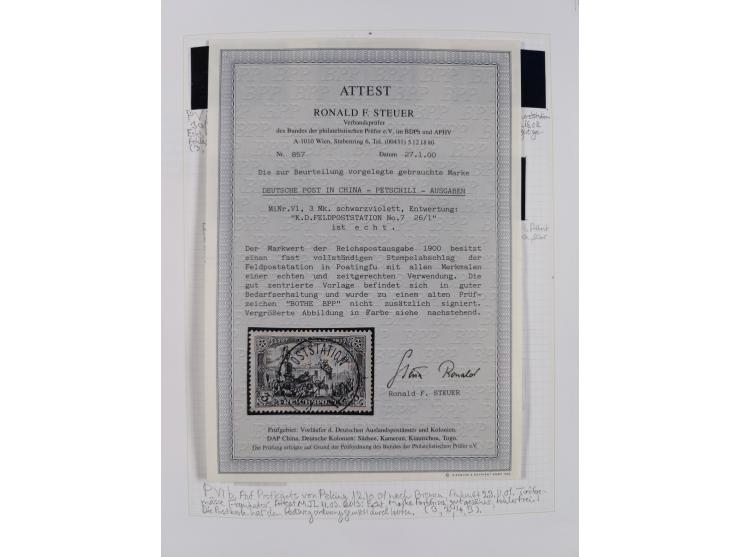 China und Kiautschou, schöne gestempelte Sammlung, jeweils mit Vorläufer-Teil, China mit u.a. Handstempel 5 Pfg. (2x), intere