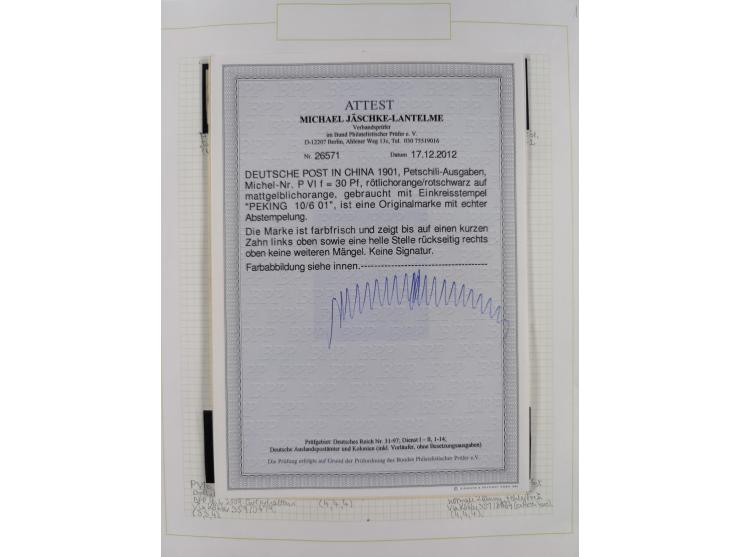 China und Kiautschou, schöne gestempelte Sammlung, jeweils mit Vorläufer-Teil, China mit u.a. Handstempel 5 Pfg. (2x), intere