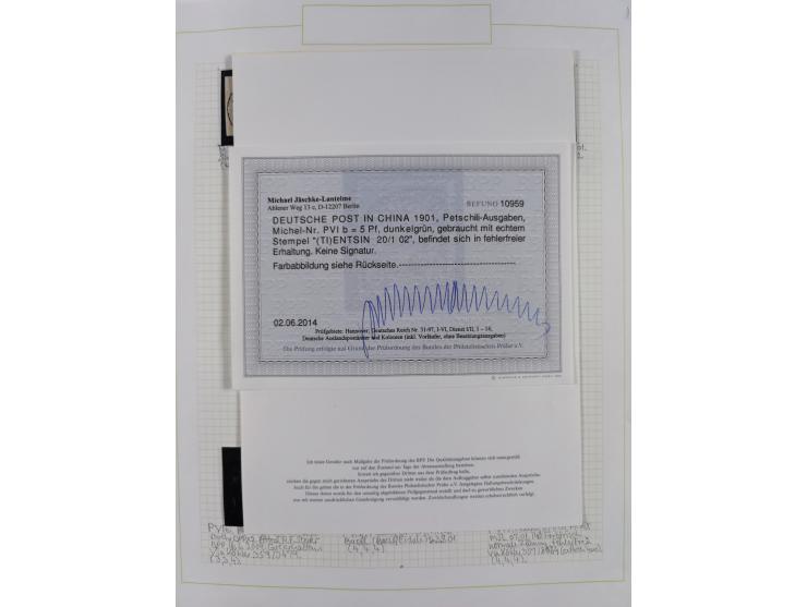 China und Kiautschou, schöne gestempelte Sammlung, jeweils mit Vorläufer-Teil, China mit u.a. Handstempel 5 Pfg. (2x), intere