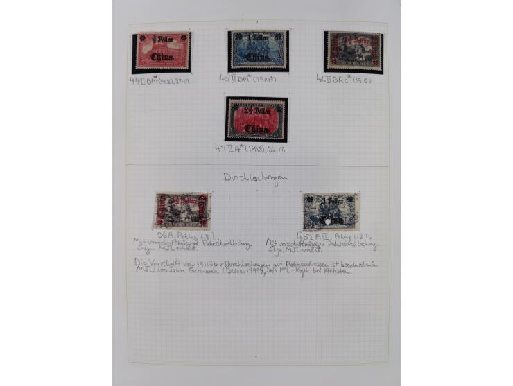 China und Kiautschou, schöne gestempelte Sammlung, jeweils mit Vorläufer-Teil, China mit u.a. Handstempel 5 Pfg. (2x), intere