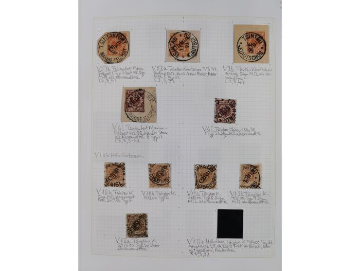 China und Kiautschou, schöne gestempelte Sammlung, jeweils mit Vorläufer-Teil, China mit u.a. Handstempel 5 Pfg. (2x), intere
