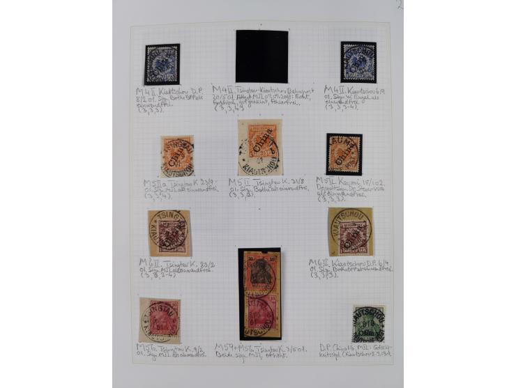 China und Kiautschou, schöne gestempelte Sammlung, jeweils mit Vorläufer-Teil, China mit u.a. Handstempel 5 Pfg. (2x), intere