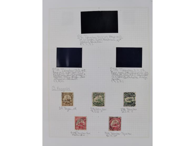 China und Kiautschou, schöne gestempelte Sammlung, jeweils mit Vorläufer-Teil, China mit u.a. Handstempel 5 Pfg. (2x), intere