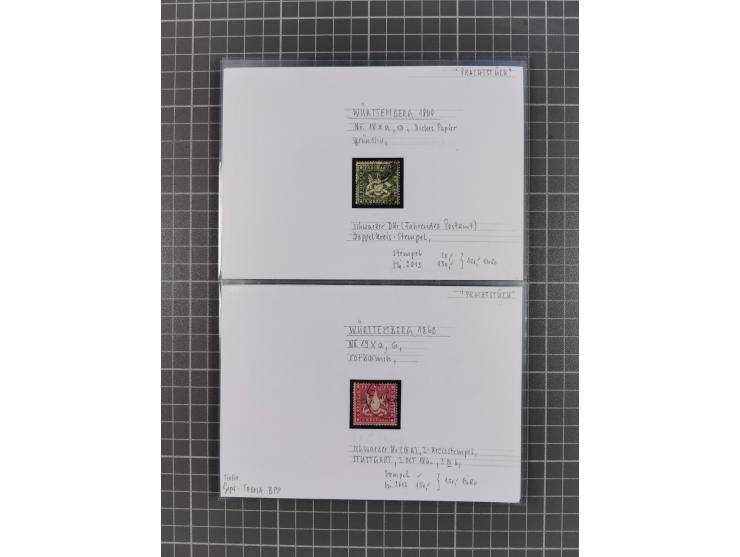 1820/1923, ungebrauchter und meist gestempelter, umfangreicher Sammlungsbestand von Marken und Briefen, jedes Stück mit ausfü