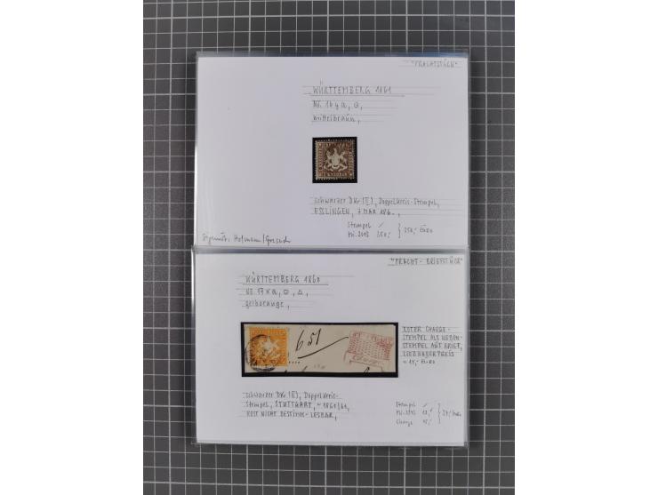 1820/1923, ungebrauchter und meist gestempelter, umfangreicher Sammlungsbestand von Marken und Briefen, jedes Stück mit ausfü