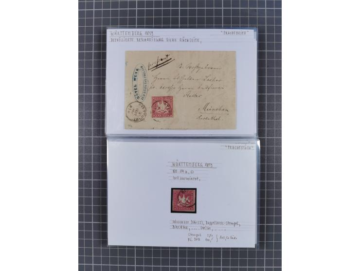 1820/1923, ungebrauchter und meist gestempelter, umfangreicher Sammlungsbestand von Marken und Briefen, jedes Stück mit ausfü