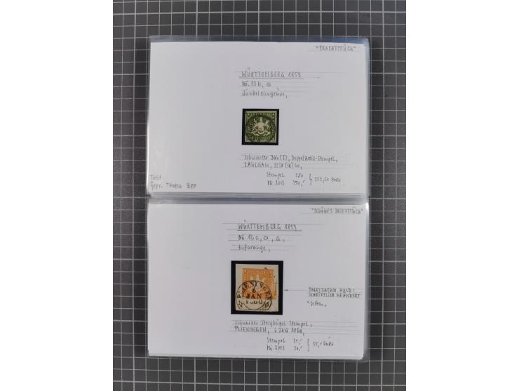 1820/1923, ungebrauchter und meist gestempelter, umfangreicher Sammlungsbestand von Marken und Briefen, jedes Stück mit ausfü