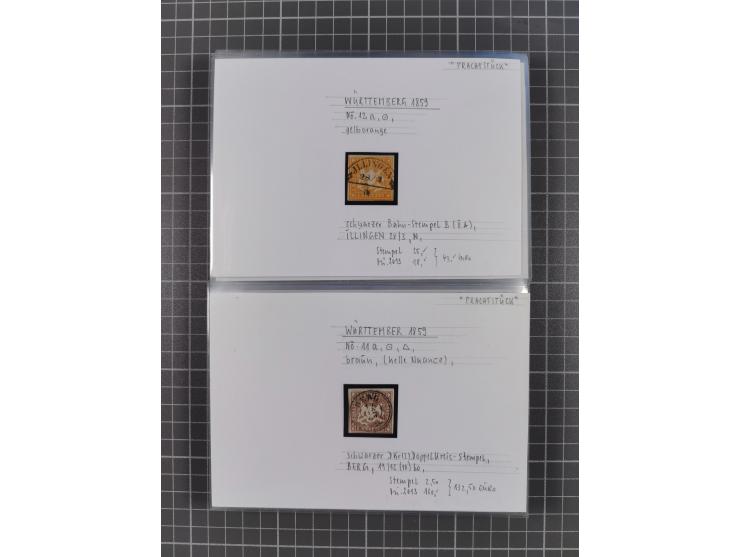 1820/1923, ungebrauchter und meist gestempelter, umfangreicher Sammlungsbestand von Marken und Briefen, jedes Stück mit ausfü