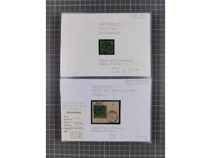 1820/1923, ungebrauchter und meist gestempelter, umfangreicher Sammlungsbestand von Marken und Briefen, jedes Stück mit ausfü