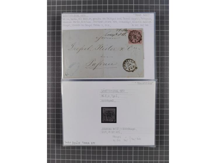 1820/1923, ungebrauchter und meist gestempelter, umfangreicher Sammlungsbestand von Marken und Briefen, jedes Stück mit ausfü