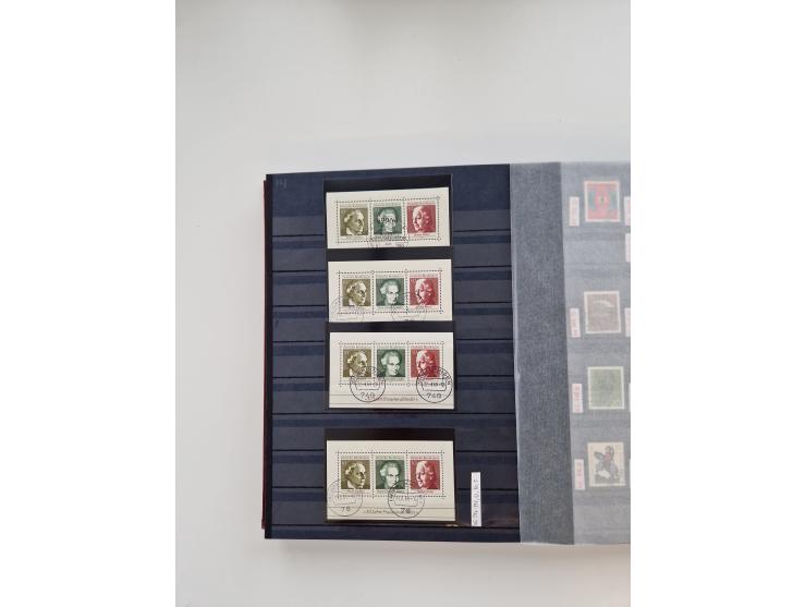 1920/2001, postfrischer, ungebrauchte und gestempelter Bestand in 8 großen Kartons, dabei Sammlungen Bund mit Posthorn, Berli