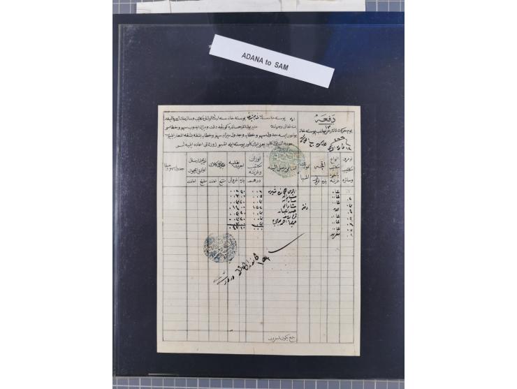 1840/60, „AN CANIB-I POSTA-I SHAM“ &amp; „AN CANIB-I POSTA-I HALEB“, clear arabic negative seals on nine Tatar Post‘&nbsp;pri