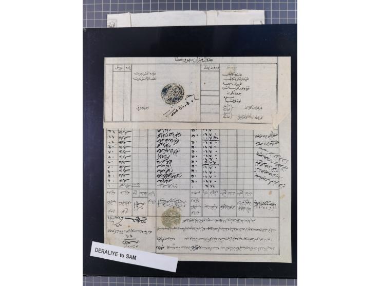 1840/60, „AN CANIB-I POSTA-I SHAM“ &amp; „AN CANIB-I POSTA-I HALEB“, clear arabic negative seals on nine Tatar Post‘&nbsp;pri