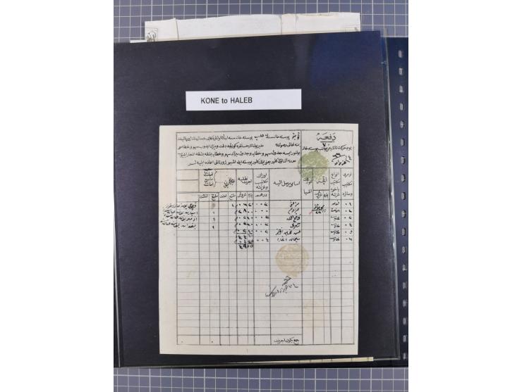 1840/60, „AN CANIB-I POSTA-I SHAM“ &amp; „AN CANIB-I POSTA-I HALEB“, clear arabic negative seals on nine Tatar Post‘&nbsp;pri