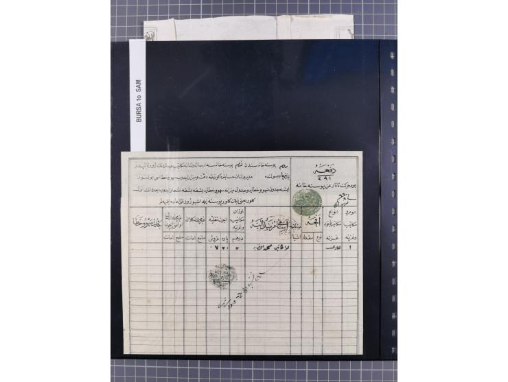 1840/60, „AN CANIB-I POSTA-I SHAM“ &amp; „AN CANIB-I POSTA-I HALEB“, clear arabic negative seals on nine Tatar Post‘&nbsp;pri