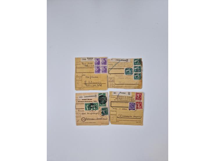 1945/48, geschätzt 500 Briefe, Karten und Ganzsachen mit vielen R-Briefen, Sammlerpost mit Satz- und Buntfrankaturen, Einzel-