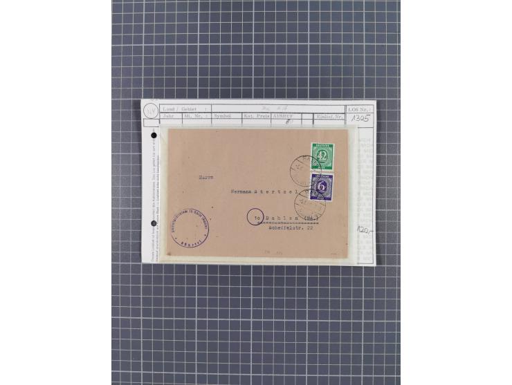 1945/48, geschätzt 200-300 Briefe mit Sammlerpost, vielen R-Briefen, mehrere Briefe mit POL-Lochungen aus Halle inkl. Briefe 