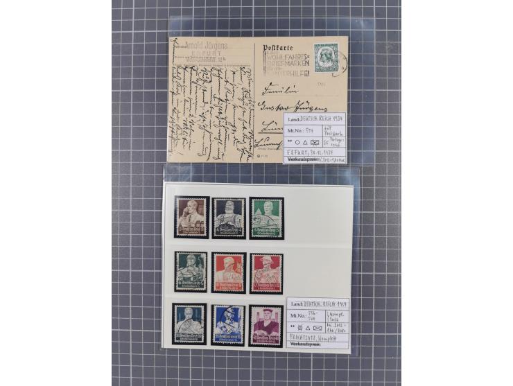 1872/1944, ungebrauchter und meist gestempelter, umfangreicher Sammlungsbestand von Marken und Briefen, jedes Stück mit ausfü